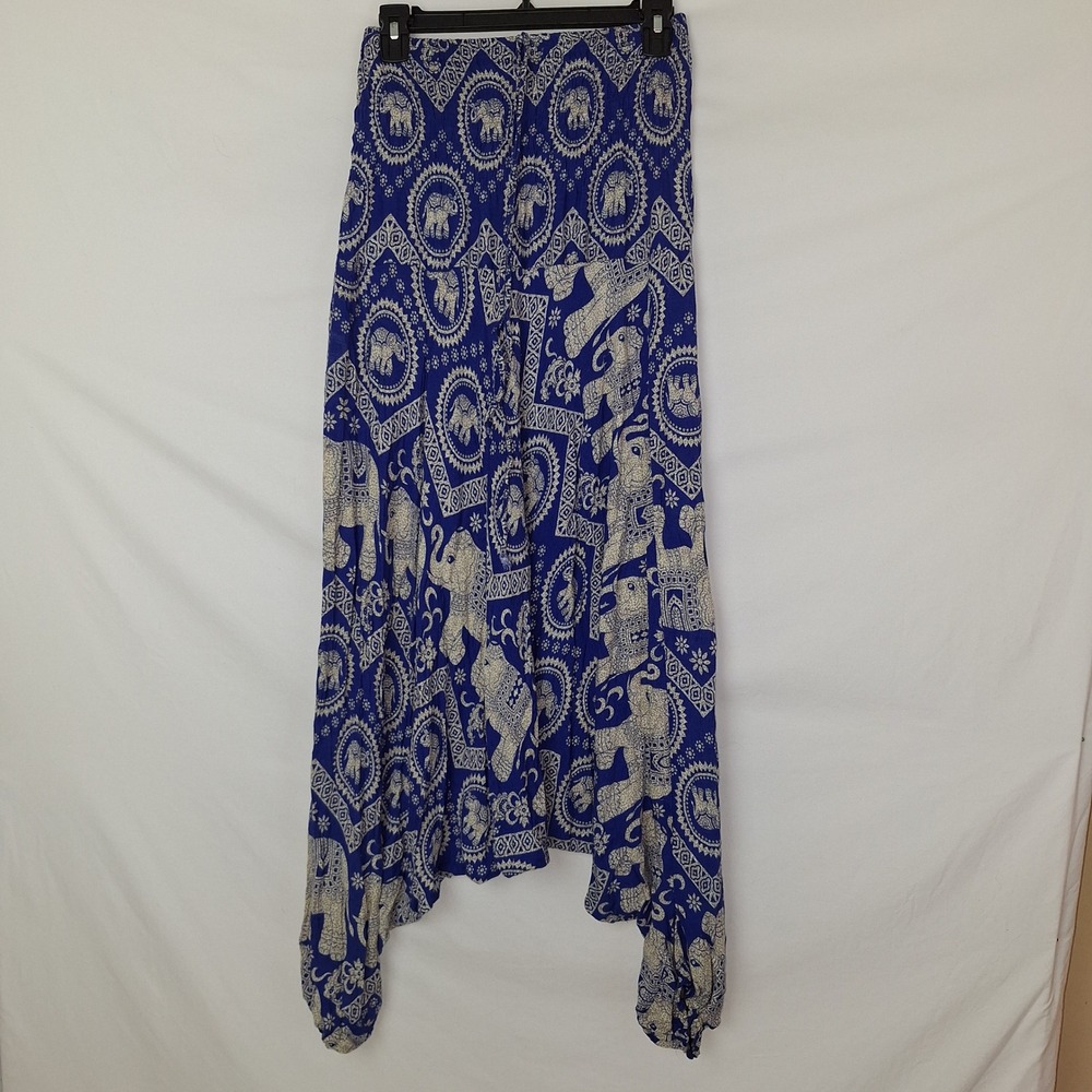 Whimsigoth Boho Bohemian Fairycore Resortwear Hippie Elephant Print Harem Pants